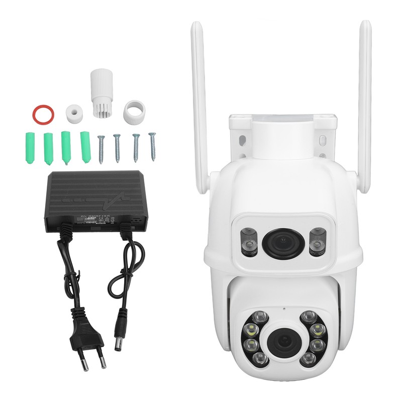 Dual Lens Security Camera Two Night Vision 3MP IP66 2304x2592
