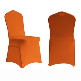ManMengJi Orange Chair Covers Spandex, Banquet Chair Covers 10 PCS, Stretch Dining Room Chair Slipcovers Universal Chair Protector for Wedding Anniversary Party