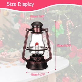 CoCud Dollhouse Miniature Lantern, 3.74" Height, Plastic Mini Vintage Hanging Kerosene Lamp Copper - (Applications: for Micro Landscape Ornament Plants Pot Garden Dollhouse), 4 - Pieces