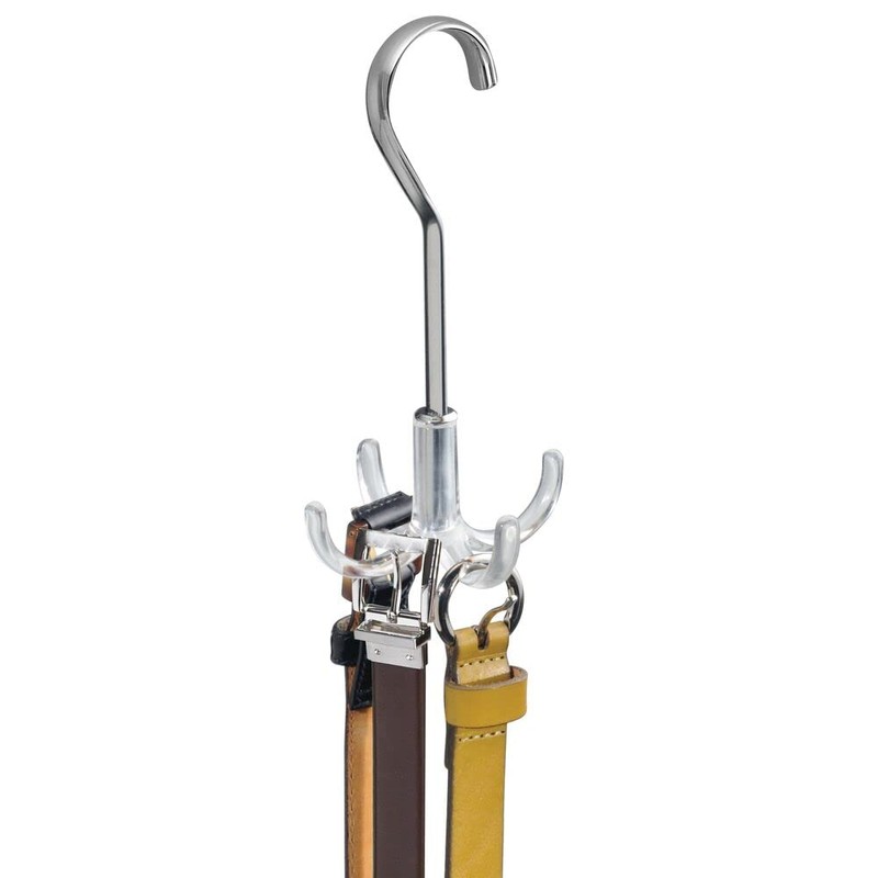 mDesign Set of 2 Closet Organisers with Four Hooks -