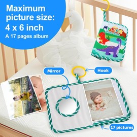 My First Photo Book Album For Babies Boys Infant Design for Memories Family Newborns Toddlers Baby Showers Kids Soft Close Memory Photobook Dinosaur Design 6 x 4 inch