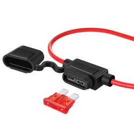 14 Gauge Fuse Holder ATC/ATO, SIM&NAT 10 Packs in-Line Automotive Blade Fuse Holder with 50PCS Standard Car Fuses, 1A 2A 3A 4A 5A 7.5A 10A 15A 20A 30A Automotive Replacement Fuses