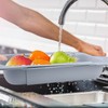 Fousenuk Extendable Strainer Basket Over the Sink Grey, Strainer for