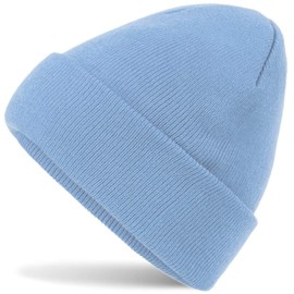Women's Men's Knitted Hat, Women's Beanie Hat, Men's Winter Hat, for Women Men Unisex, Cuffed Hats Soft and Warm - Blue Sky, size: 40