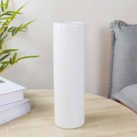 JIDOFUE White Ceramic Vase, Tall Flower Vase, 12 Inches/30 cm High Modern Large Textured Floor Vases for Home Decor, Farmhouse, Shelf, Living Room Table Centres, Skinny Vase for Pampas Grass