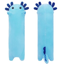Yeqivo Long Axolotl Stuffed Animals, Soft Long Axolotl Plush Pillow Cute Axolotl Plush Body Pillow Gifts for Kids Girlfriend(Blue, 110cm)