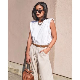 JASGOOD Women's Braided Belt Skinny Casual PU Leather Woven Belt for Jeans Pants Brown M