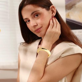 KOLODOGO Wide Cuff Chunky Gold Bracelets Open Cuff Bangles Wrist Cuff Bracelet for Women as Jewelry Gift