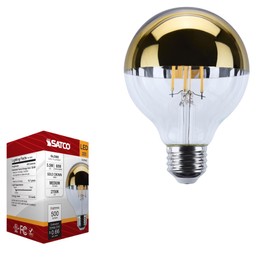 Satco LED G25 Globe Bulb 5.5W 60W Equivalent 2700K Warm White 90+ CRI Gold Crown Medium Base 120V Dimmable – Part S12542