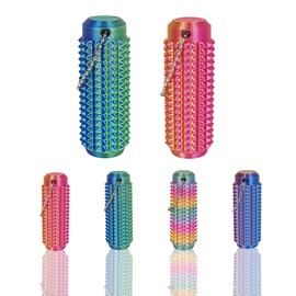 SnapMorph Little Ouchies Fidget Toys，3D Printed Spiky Grippie Stim Keychain Fidget Toy for Stress Relief & Focus,Blue+Pink