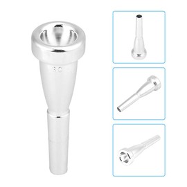Alomejor Trumpet Mouthpiece Silver Gold Plated 3C Size Trumpet Mouthpiece Replacement for Musical Instrument Accessory(Silver)