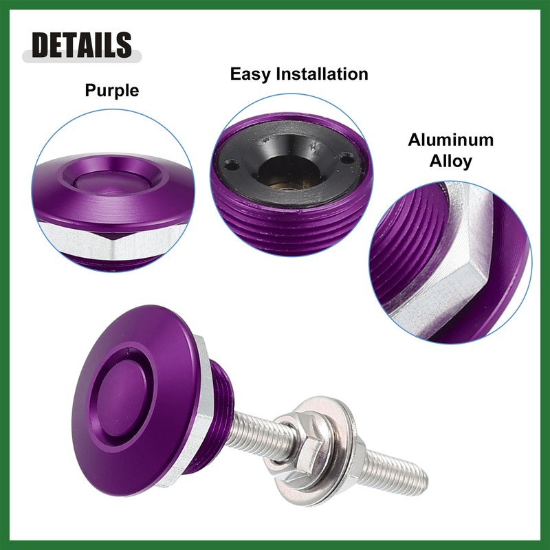Motoforti Purple Bumper Release Lock Latch Hood Lock Push Button
