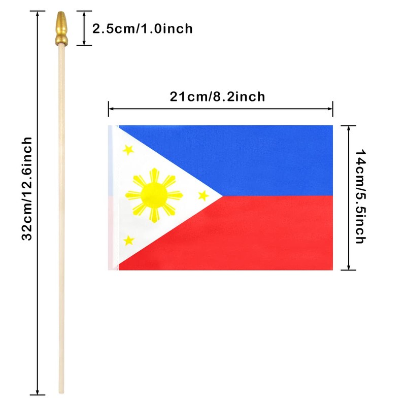 Newperlite Philippines Stick Flag Filipino Small Mini Hand Held Flags