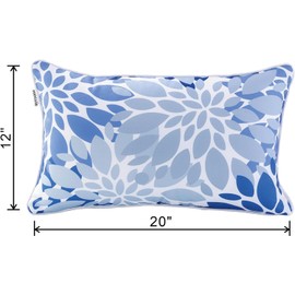 XXPILOS Outdoor Pillow Covers, Outdoor Lumbar Pillow Covers Outdoor Pillows Case 2PCS Waterproof Outdoor Pillow Covers 12x20 Inch Home Decor for Furniture Patio Couch Bed Sofa Bedroom