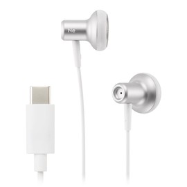Radius HP-NEL22C USB-C Connected USB-C Type-C Earphones In-Ear Earbuds Type C Remote Control with Mic Hands-free HP-NEL22CS (Silver)