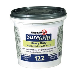 Zinsser SureGrip 122 Heavy Duty Wallcovering Adhesive, Quart, 6 Pack