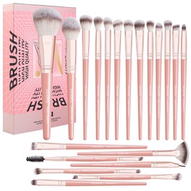 Brochas de Maquillaje Profesional 20 Piezas Set de Brochas Maquillaje Sombras de Brochas para Ojos Sintéticas de Alta Calidad Rubor Pinceles de...    