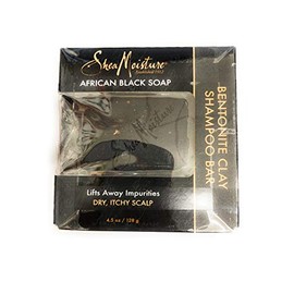 SheaMoisture African Black Soap Clay Shampoo Bar 4.5 Oz Cleanser, 4.5 Ounce