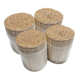 Makerstep Wooden Toothpicks 2000 Pieces Ornate Handle with Toothpick Holder Container 4 Packs of 500