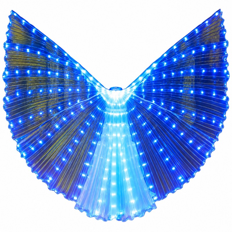 Rainbow LED Light-Up Butterfly Wings Costume, Illuminated Dance Wings for