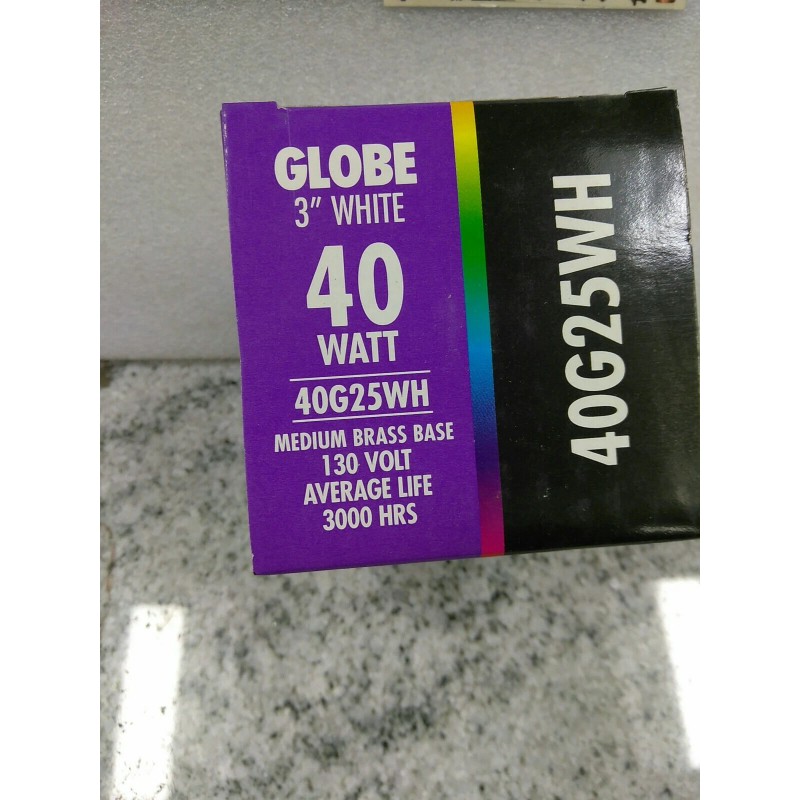 TEIBER 40G25WH 40W G25 Globe 3" 130V Medium BRASS Base