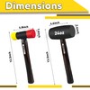 YIYITOOLS 2-Piece Rubber Mallet Set-24oz Wood Handle Rubber Hammer&35mm Dual-Faced