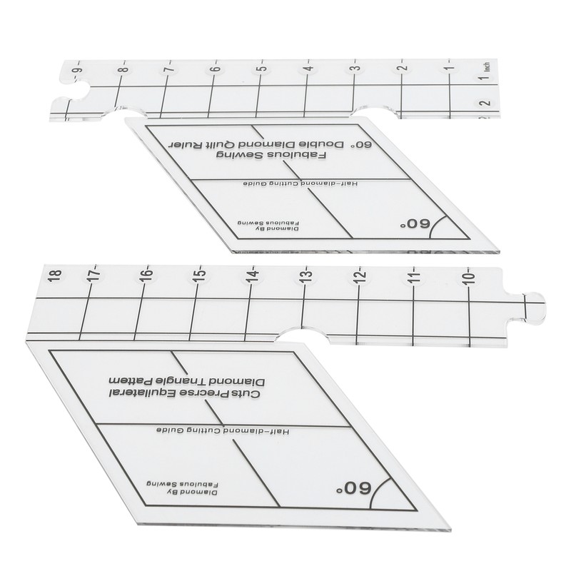 18inch Double Strip Quilting Ruler 60 Degree Diamond Quilt Ruler