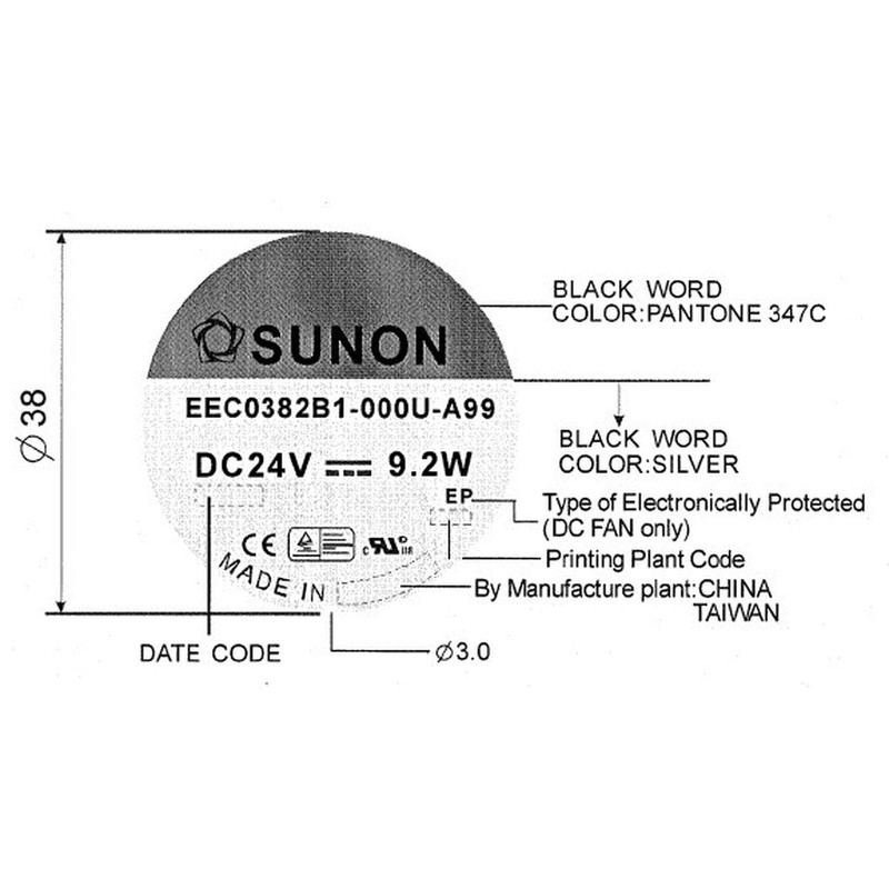 Sunon EEC0382B1-A99 Fan 24 V DC 9.6 W 120 x