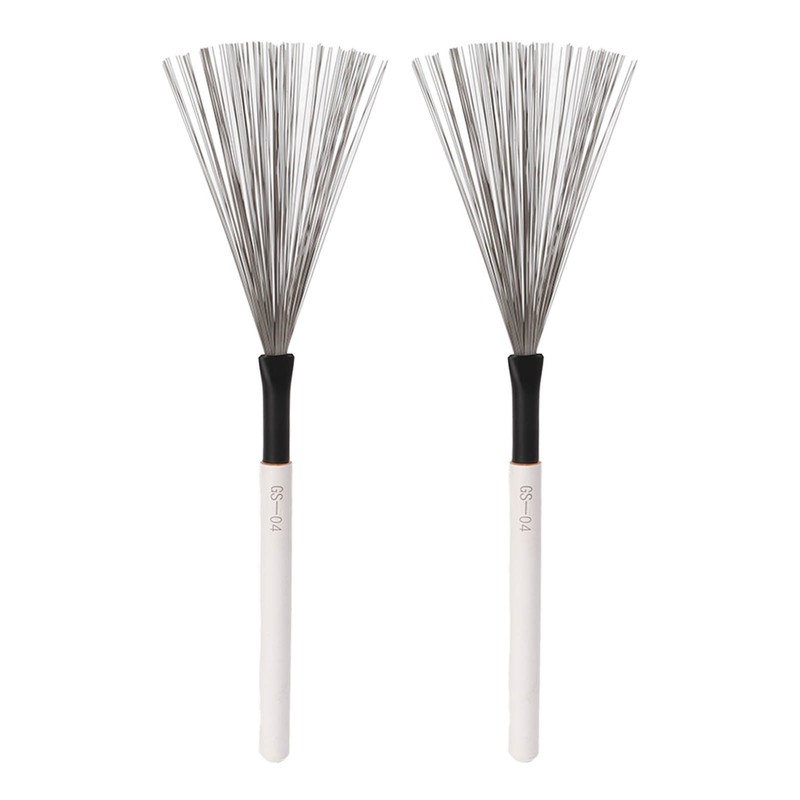 Drum Brush Steel Wire Maple Wooden Handle Percussion Tool Instrument