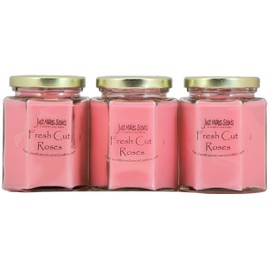3 Pack - Fresh Cut Roses Scented Blended Soy Candle by Just Makes Scents