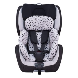 JYOKO Kids Cotton Cover Compatible with Maxi Cosi Recaro Zero, I-Size (Cover for Reducer, Black Star)