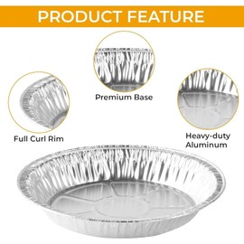 The Baker Celebrations 15 Aluminum Foil Baking Pie Pans – 9 inch Disposable Plates for Baking and Serving Pies, Tarts and Quiches - Made in USA