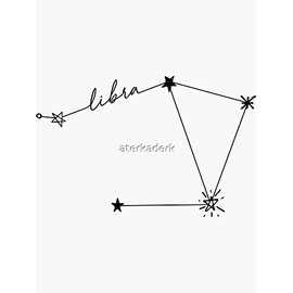 Libra Constellation Drawing Sticker - Sticker Graphic - Auto, Wall, Laptop, Cell, Truck Sticker for Windows, Cars, Trucks
