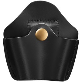Shield Wallets Open Top Handcuff Case Black Leather Handcuff Case for Duty Belt with Brass Snap