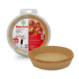 Starfrit Air Fryer Liners - 100Pcs Disposable Parchment Paper Liners - Non-Stick - Oil Proof - Waterproof - 8” Round for 5-8 qt Baskets
