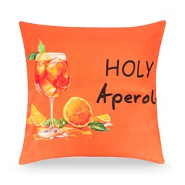 GADITIEK Aperol Gift Cushion Cover, Aperol Waterproof Pillowcase 45 x 45 cm for Aperol Spritz Gift Set, Aperol Decorative Accessories for Women, Gifts for Aperol Lovers (Holy Aperoli)