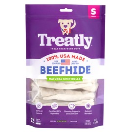 Treatly USA Beefhide Chip Rolls 5-6" Dog Chew Treats - Natural Flavor, 22 Count/1 Pack