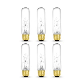 lumenivo Piano Light Bulb 40 watt 120 Volts 一 40T10/CL Light Bulb Display Replacement 一 T10 Bulb Medium Base (E26) 一 280 Lumen Clear Incandescent Bulb for Illuminated Display Units 一 6 Pack