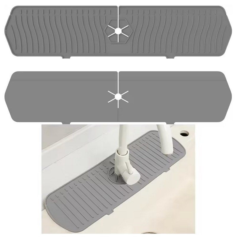 Silicone Faucet Splash Guard & Sink Drain Mat - Kitchen