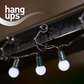 Hang Ups 25 Black Mini Plastic Gutter Hooks, Outdoor Light Hooks Clips, S Hooks for Christmas Decoration Outside String Lights, Seasonal Fairy Light