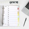10 Part Folder Dividers A4, Coloured Multi Hole Card Folder