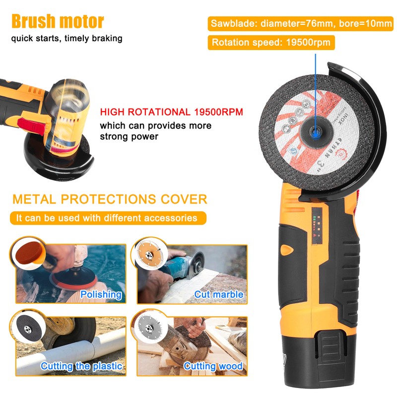 19500rpm Electric Grinding Tool Multifunctional Mini Grinder Handheld Cutter for