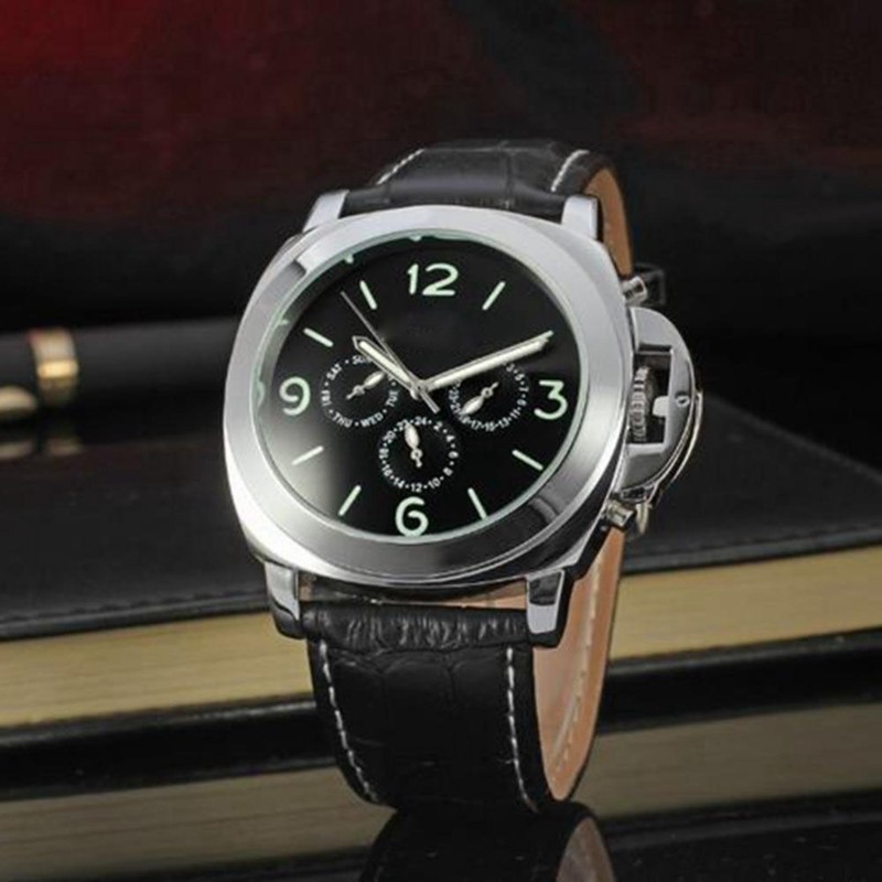 FORSINING Men PU Leather Automatic Mechanical Waterproof Watch Wristwatch