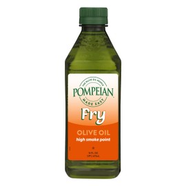 Pompeian Made Easy Fry Olive Oil, High Smoke Point, Perfect for Frying Foods such as Chicken and Potatoes, American Heart Association Certified, Non-Allergenic, Non-GMO, 16 Fl Oz (Pack of 1)