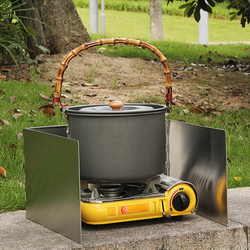 Outdoors Stove Windshield Camping Cooking Windscreen Folding Camping Cooker Stove