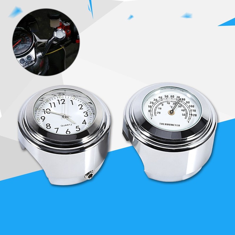 Qiilu Motorcycle Clock, 7/8" 1" Motorcycle Clock Handlebar Motorcycle Handlebar