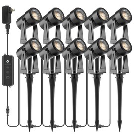 SUNTHIN Outdoor Landscape Lighting with Dusk to Dawn Sensor Controller, 10 Pack