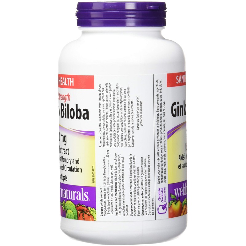 Webber Naturals Webber natural Ginkgo biloba 120 mg ( 300