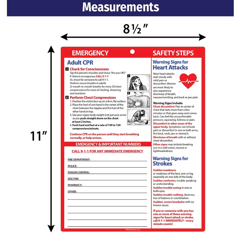 Adult CPR and Heart Attack and Stroke, Rescue Charts (2