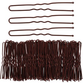 Tbestmax 300 Hair Bun Bobby Pins U Shaped Pin with Box Hair Grips to Clip Ballet Hair Net for Women 6 CM/2.3 Inch Brown